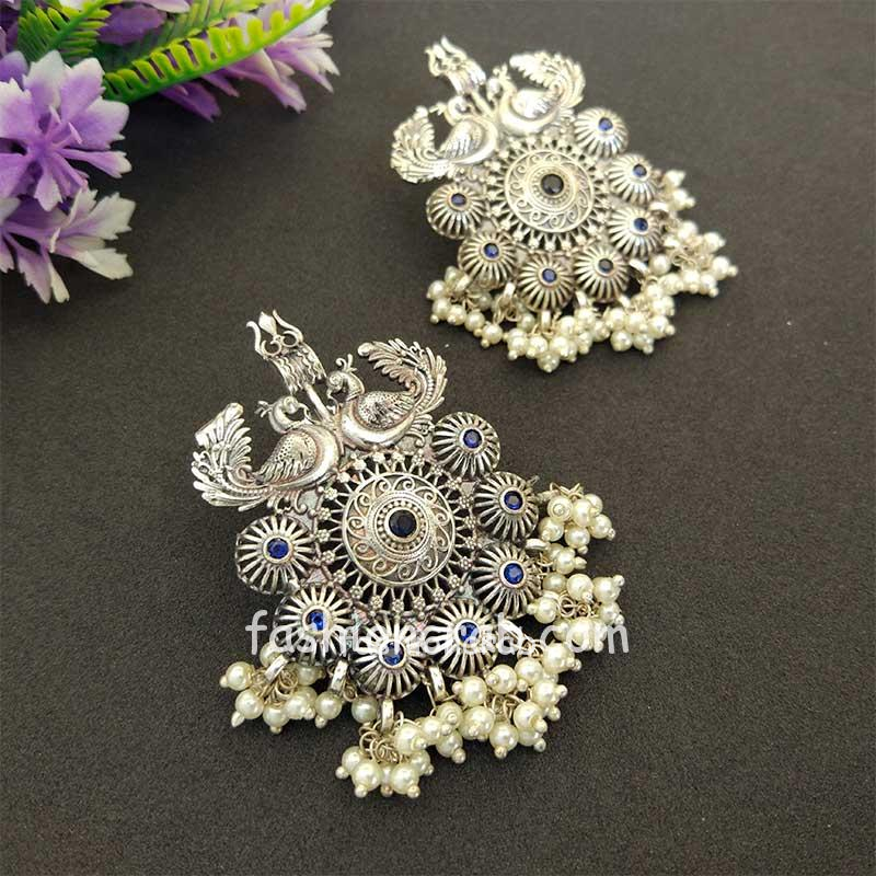 Oxidised pearl earrings Clearance