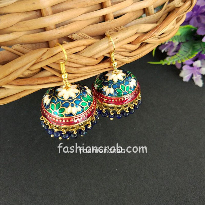 Blue Pearl Small Jhumki Earring Blue Pearl Small Jhumki Earring