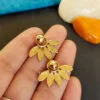 Golden Leaf Shaped Ear Stud