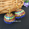 Green Blue Pearl Meenakari Jhumki Earring