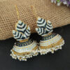Light Blue Meenakari Big Jhumka Earrings for Wedding
