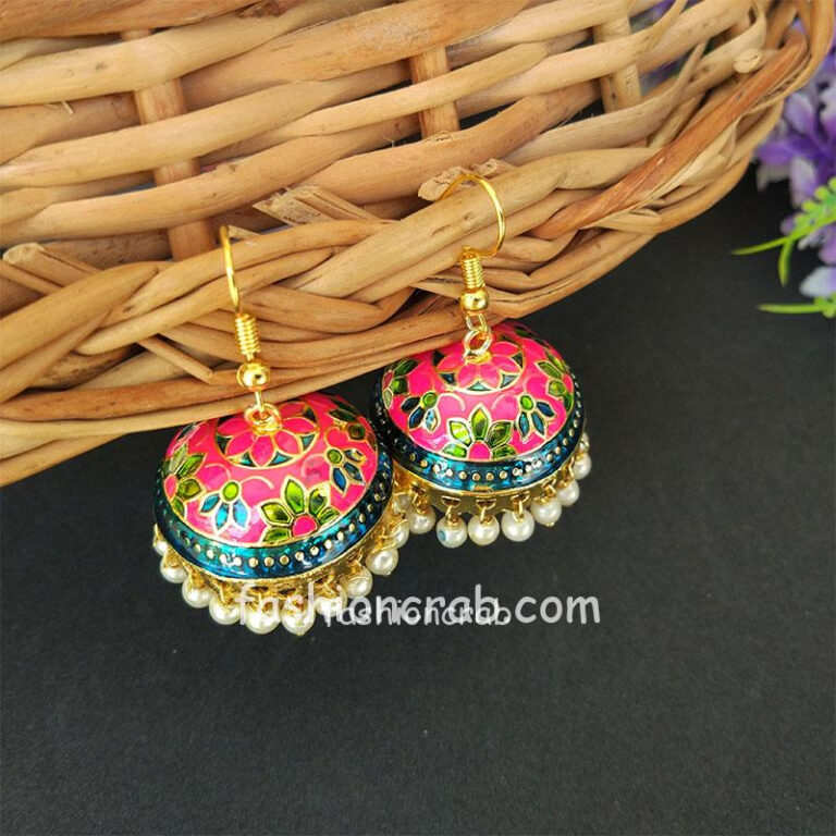 Pink Pearl Small Jhumki Earring