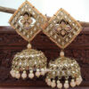 Big Size Jhumka for Peach Color Gown