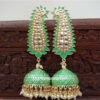 Green Meenakari Long Jhumka Earring