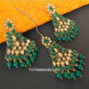 Green Pearl Earring with Tikka Set for Bride