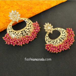 Pink Pearl Hoop Earring