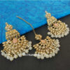 Traditional Earrings with Maang tikka for Lehenga