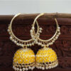 Yellow Colour Jhumka with Bali