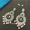 Ad Green Stone Studded Drop Earrings