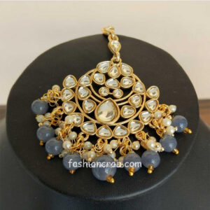 Grey Kundan Necklace Set for Bride