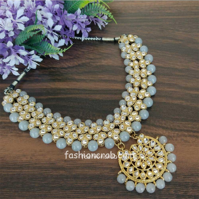 Grey Pearl Necklace Set for Indian Brides Grey Pearl Necklace Set for Indian Brides
