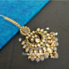 Kundan Maang Tikka with Earring for Grey Saree