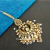 Kundan Maang Tikka with Earring for Grey Saree