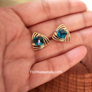 Blue Stone Crystal Earrings
