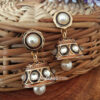 Brown Colour Jhumka Earrings with Pearl