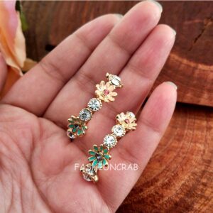 Half Hoop Flower Earring for Girls