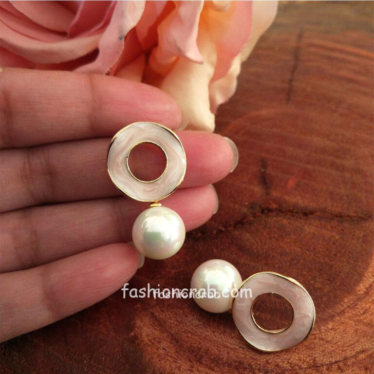 Light Pink Pearl Earrings for Party