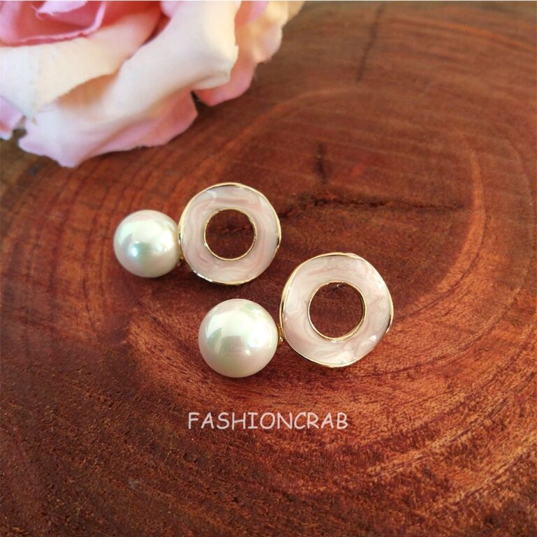 Light Pink Pearl Earrings for Party