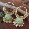 Mint Green Colour Heavy Jhumka Bali for Saree Mint Green Colour Heavy Jhumka Bali for Saree