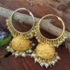 Orange Colour Heavy Jhumka Bali for Saree Orange Colour Heavy Jhumka Bali for Saree