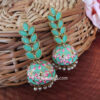Sea Green Enamel Fusion Jhumka Earring