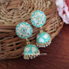 Sea Green Meenakari Jhumka Earring