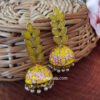 Yellow Enamel Fusion Jhumka Earring