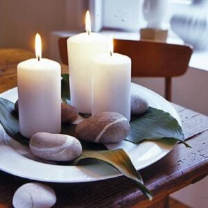 candles and indoor plantt