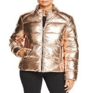 Copper Metallic Puffer Coat