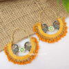 Orange Pearl Hoop Earrings for Lehenga Orange Pearl Hoop Earrings for Lehenga