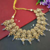 Grey Polki Necklace Set with Tikka for Marriage