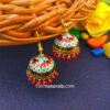 Blue Red Pearl Small Jhumka for Girls