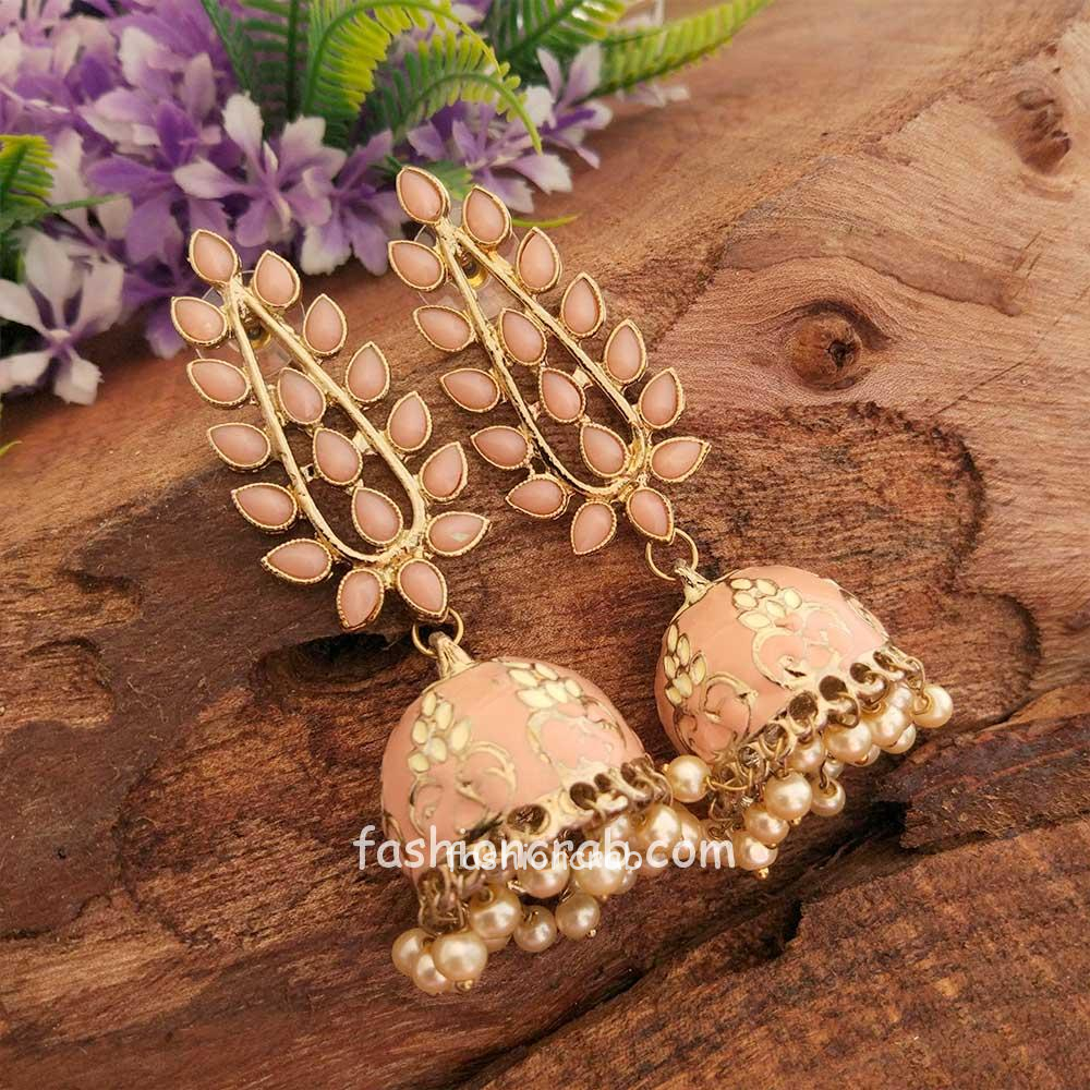 Update more than 126 peach earrings jhumkas best