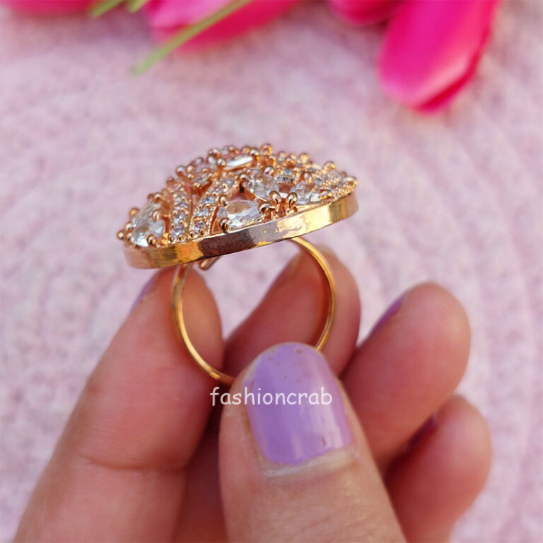 Handcrafted Rose Gold Adjustable Ring for Women