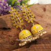 Handcrafted Yellow Stone Jhumkas for Women