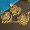 Lime Green Color Punjabi Earrings with Tikka