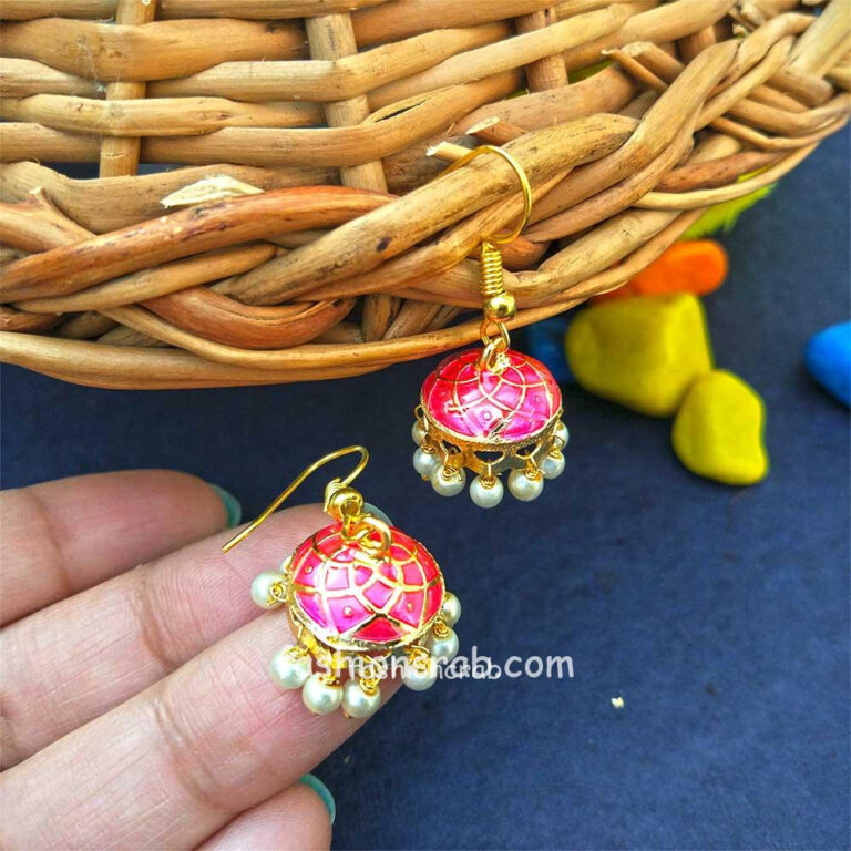 Pink Small Size Jhumka