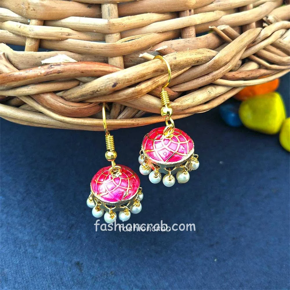 Pink Small Size Jhumka