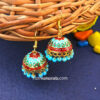 Red Blue Pearl Small Jhumka for Girls