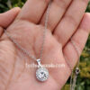 Silver Colour Round Pendant Chain for Girls