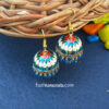 White Blue Pearl Small Jhumka for Girls