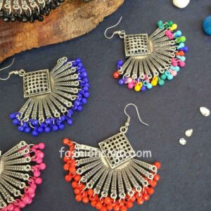 Beaded Oxidised Earrings for Girls