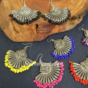 Beaded Oxidised Earrings for Girls