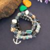 Black Blue Pearl Charm Bracelet for Girls