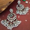 Black Metal Earrings for Black Saree