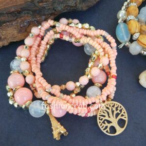 Combo of Peach & Yellow Bracelet for Girls