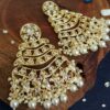 Gold Tone Layered Kundan Earrings for Girls-01 Gold Tone Layered Kundan Earrings for Girls
