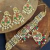 Multi Colour Pearl Jadau Choker Set for Punjabi Bride