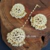 Pearl Bridal Kundan Earrings with Maang Tikka