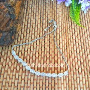 Rhodium Plated Hand Bracelet for Women